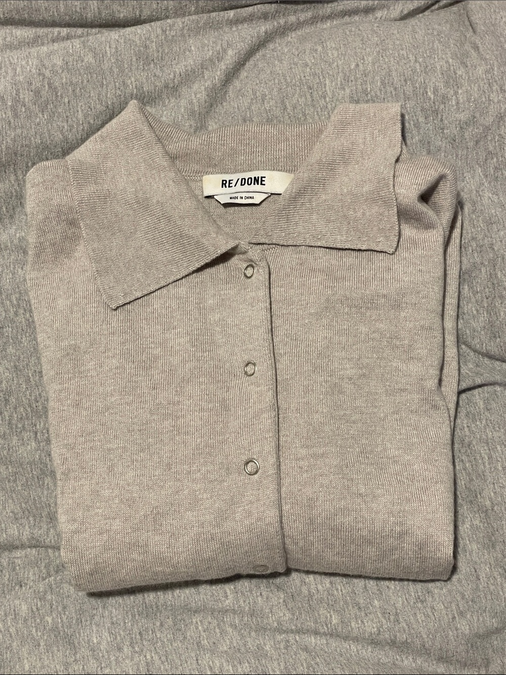 Re/Done Knit Snap Polo